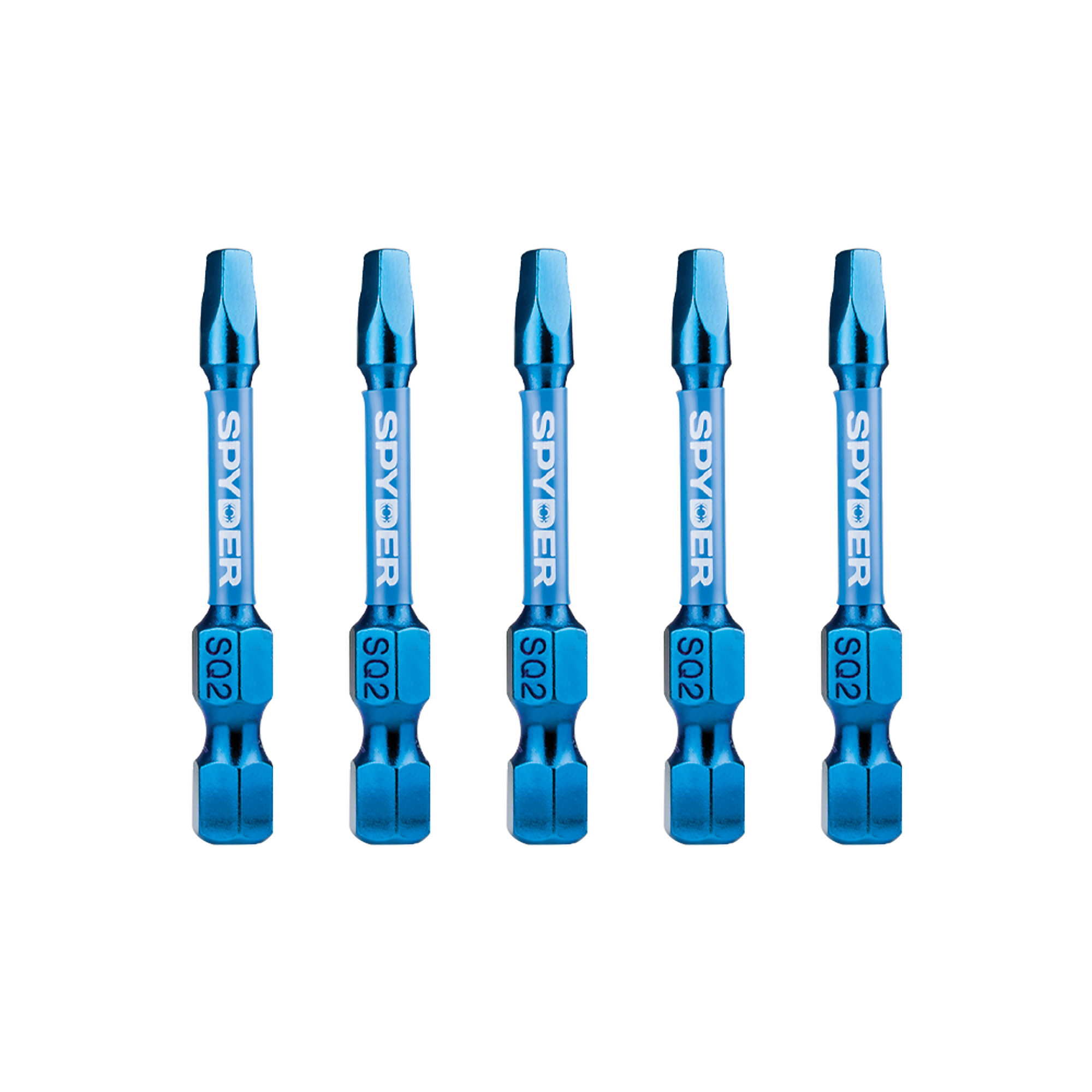 SPYDER Mach-Blue™, 5Pc 1/4in. X 2in. Mach-Blue Impact Driver Bit, Sq2 Included (qty.) 5 Model# 19088